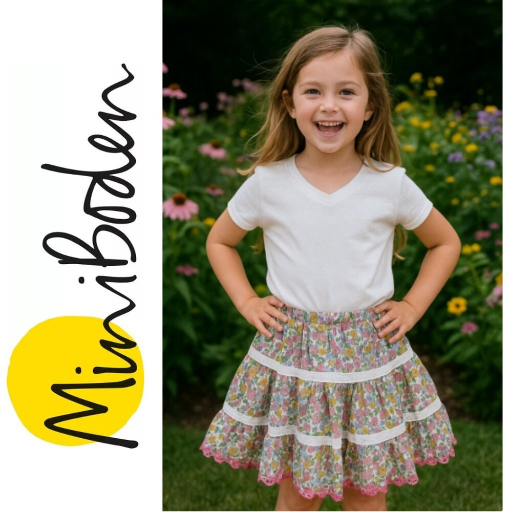 Mini Boden Floral Skirt (Size 11 to 12 Y)